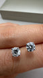 9ct White Gold Single Stone Lab-Grown Diamond Stud Earrings | 1.02ct Round Cut Diamonds