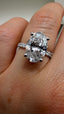 Platinum 3.40ct Oval Lab-Grown Diamond Engagement Ring | 3.00ct Centre