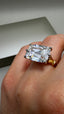 18ct Yellow Gold & Platinum Cushion Cut Lab-Grown Diamond Ring | 8.00ct