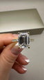 18ct Yellow Gold Emerald Cut Lab-Grown Diamond Ring | 3.45ct