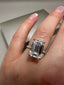 Platinum 5.45ct Lab-Grown Emerald Cut Diamond Ring | 5.00ct Centre