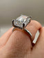 Platinum 4.10ct Lab-Grown Emerald Cut Diamond Ring | 4.00ct Centre