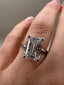 Platinum 4.10ct Lab-Grown Emerald Cut Diamond Ring | 4.00ct Centre