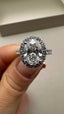 Platinum 1.90ct Lab-Grown Oval Cut Diamond Ring | 1.50ct Centre