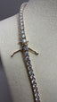 9ct Yellow Gold Lab-Grown Diamond Straight Tennis Necklace | 20.00ct Round Diamonds