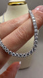 9ct White Gold Lab-Grown Diamond Straight Tennis Necklace | 15.00ct Round Diamonds