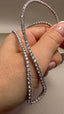 9ct White Gold Lab-Grown Diamond Straight Tennis Necklace | 10.00ct Round Diamonds