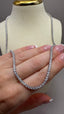 9ct White Gold Lab-Grown Diamond Straight Tennis Necklace | 10.00ct Round Diamonds
