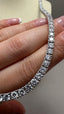 9ct White Gold Lab-Grown Diamond Straight Tennis Necklace | 20.00ct Round Diamonds