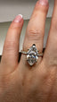 18ct Yellow Gold 3.45ct Lab-Grown Marquise Cut Diamond Engagement Ring | 3.00ct Centre