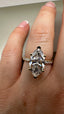 18ct Yellow Gold 3.45ct Lab-Grown Marquise Cut Diamond Engagement Ring | 3.00ct Centre