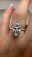 Platinum 2.45ct Lab-Grown Marquise Cut Diamond Ring | 2.00ct Centre