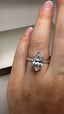 Platinum 2.45ct Lab-Grown Marquise Cut Diamond Ring | 2.00ct Centre