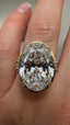 18ct Yellow Gold 10.50ct Oval Lab-Grown Diamond Engagement Ring | 10.00ct Centre