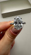Platinum 3.00ct Oval Lab-Grown Diamond Engagement Ring | 3.00ct Centre