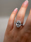 Platinum 3.35ct Oval Lab-Grown Diamond Engagement Ring | 3.00ct Centre
