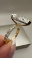 Platinum 5.60ct Pear Diamond Engagement Ring | 5.00ct Centre