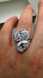 Platinum 10.00ct Lab-Grown Radiant & Pear Diamond Engagement Ring | 4.00ct Radiant & 6.00ct Pear