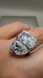 Platinum 10.00ct Lab-Grown Radiant & Pear Diamond Engagement Ring | 4.00ct Radiant & 6.00ct Pear