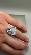 Platinum 10.00ct Lab-Grown Radiant & Pear Diamond Engagement Ring | 4.00ct Radiant & 6.00ct Pear