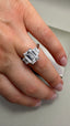 Platinum 3.90ct Lab-Grown Emerald Cut & Trapezoid Diamonds Engagement Ring | 3.00ct Centre Emerald Cut