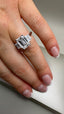 Platinum 3.90ct Lab-Grown Emerald Cut & Trapezoid Diamonds Engagement Ring | 3.00ct Centre Emerald Cut