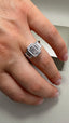 Platinum 3.50ct Lab-Grown Emerald Cut & Baguette Diamonds Engagement Ring | 2.50ct Centre Emerald Cut