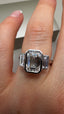 Platinum 3.50ct Lab-Grown Emerald Cut & Baguette Diamonds Engagement Ring | 2.50ct Centre Emerald Cut