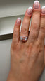 Platinum 4.00ct Lab-Grown Pink Radiant & Radiant Diamonds Engagement Ring | 3.00ct Centre Pink Emerald Cut