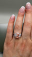 Platinum 4.00ct Lab-Grown Pink Radiant & Radiant Diamonds Engagement Ring | 3.00ct Centre Pink Emerald Cut