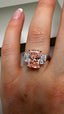 Platinum 4.00ct Lab-Grown Pink Radiant & Radiant Diamonds Engagement Ring | 3.00ct Centre Pink Emerald Cut
