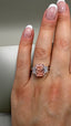 Platinum 4.00ct Lab-Grown Pink Radiant & Trapezoid Diamonds Engagement Ring | 3.00ct Centre Pink Radiant Cut