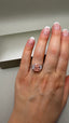 Platinum 4.00ct Lab-Grown Pink Radiant & Trapezoid Diamonds Engagement Ring | 3.00ct Centre Pink Radiant Cut