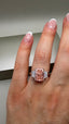 Platinum 4.00ct Lab-Grown Pink Radiant & Trapezoid Diamonds Engagement Ring | 3.00ct Centre Pink Radiant Cut
