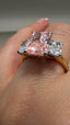 18ct Yellow Gold & Platinum 3.50ct Lab-Grown Pink Radiant & Radiant Diamonds Engagement Ring | 2.50ct Centre Pink Radiant Cut