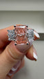18ct Yellow Gold & Platinum 3.50ct Lab-Grown Pink Radiant & Radiant Diamonds Engagement Ring | 2.50ct Centre Pink Radiant Cut