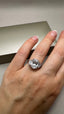 Platinum 3.80ct Lab-Grown Oval & Half- Moon Diamonds Engagement Ring | 3.00ct Centre Oval Cut