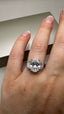 Platinum 3.80ct Lab-Grown Oval & Half- Moon Diamonds Engagement Ring | 3.00ct Centre Oval Cut