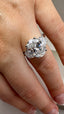 Platinum 3.80ct Lab-Grown Oval & Half- Moon Diamonds Engagement Ring | 3.00ct Centre Oval Cut