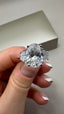 Platinum 3.80ct Lab-Grown Oval & Half- Moon Diamonds Engagement Ring | 3.00ct Centre Oval Cut