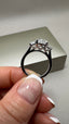 Platinum 3.80ct Lab-Grown Oval & Half- Moon Diamonds Engagement Ring | 3.00ct Centre Oval Cut