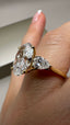 18ct Yellow Gold 3.80ct Lab-Grown Oval & Pear Diamonds Engagement Ring | 3.00ct Centre Oval Cut