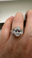 18ct Yellow Gold 3.80ct Lab-Grown Oval Cut & Half-Moon Diamonds Engagement Ring | 3.00ct Centre Oval Cut
