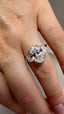 18ct Yellow Gold 3.80ct Lab-Grown Oval Cut & Half-Moon Diamonds Engagement Ring | 3.00ct Centre Oval Cut
