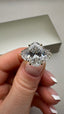 18ct Yellow Gold 3.80ct Lab-Grown Oval Cut & Half-Moon Diamonds Engagement Ring | 3.00ct Centre Oval Cut