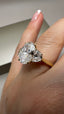 18ct Yellow Gold 3.80ct Lab-Grown Oval Cut & Half-Moon Diamonds Engagement Ring | 3.00ct Centre Oval Cut