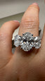 Platinum 5.00ct Lab-Grown Oval Cut & Oval Diamonds Engagement Ring | 3.00ct Centre Oval Cut