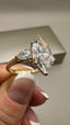 18ct Yellow Gold 3.70ct Lab-Grown Marquise & Pear Cut Diamonds Engagement Ring | 3.00ct Centre Marquise Cut