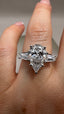 Platinum 4.00ct Lab-Grown Pear & Tapered Baguette Diamonds Engagement Ring | 3.00ct Centre Pear Cut