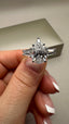 Platinum 4.00ct Lab-Grown Pear & Tapered Baguette Diamonds Engagement Ring | 3.00ct Centre Pear Cut